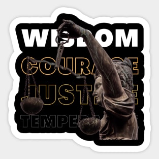 Stoic Virtues - Greek-Style Statue Design Sticker